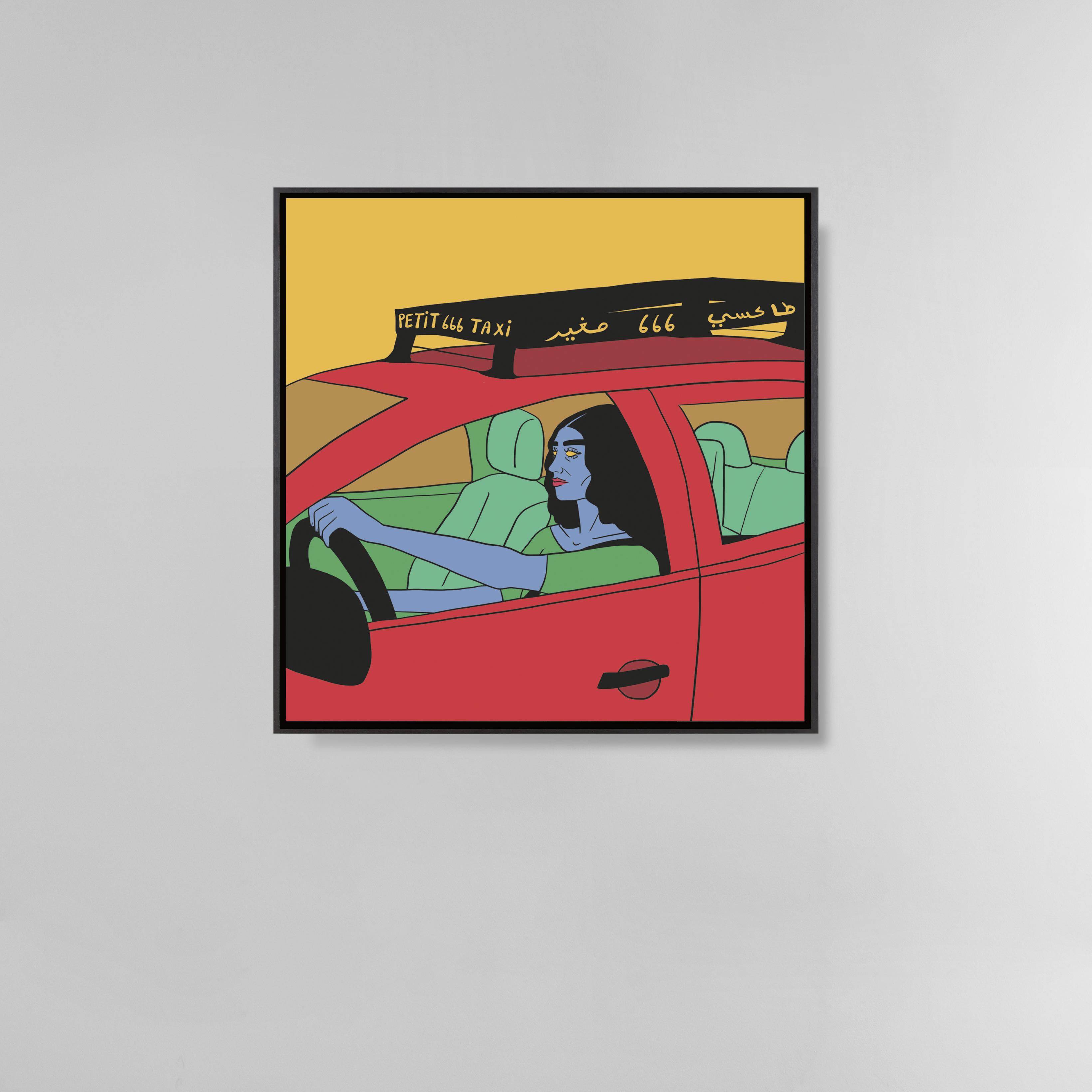 Femme et son taxi
Dessin digital sur toile
100 x 100 cm