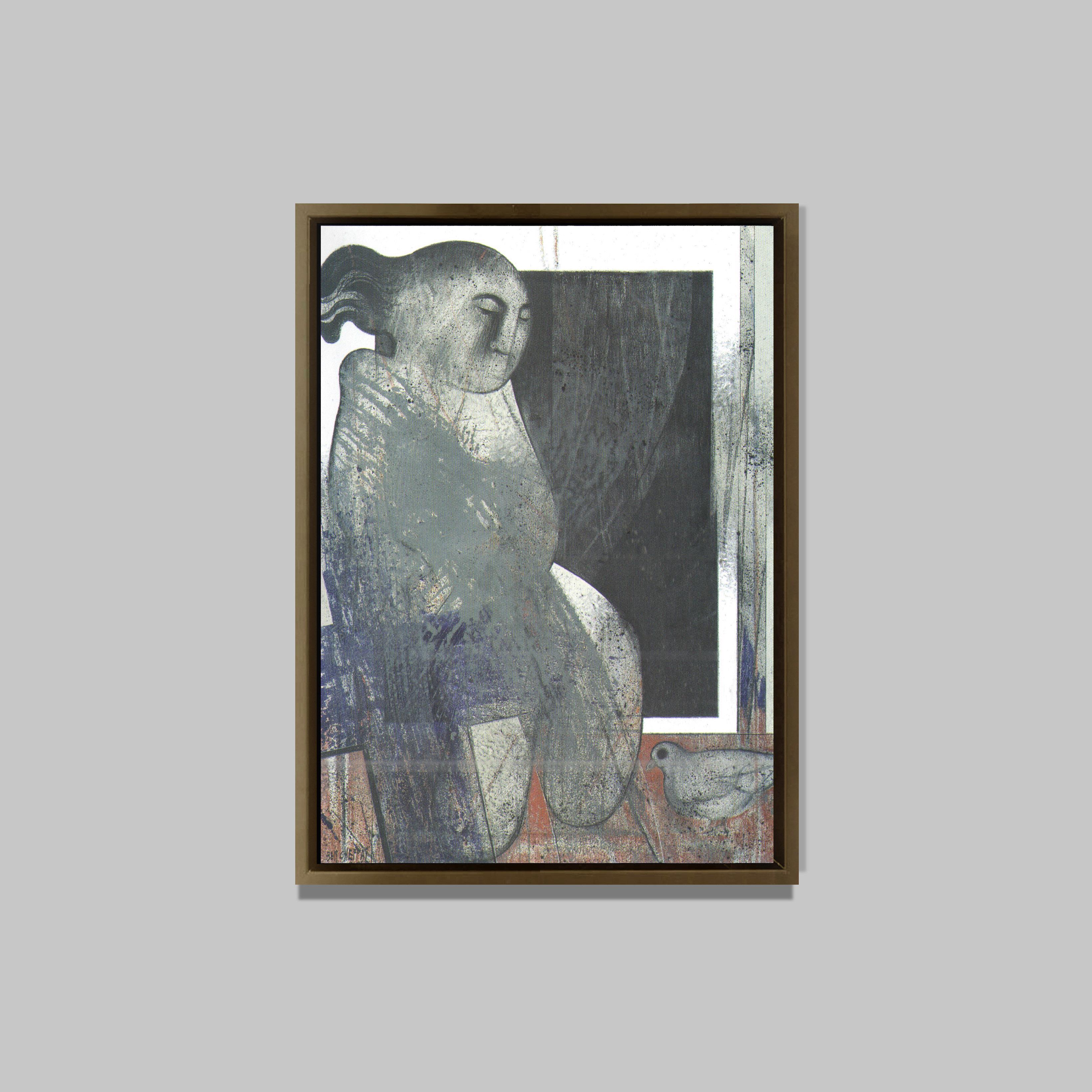 Enfat jouant avec un pigeon, 2006
Huile sur toile
95 x 68 cm