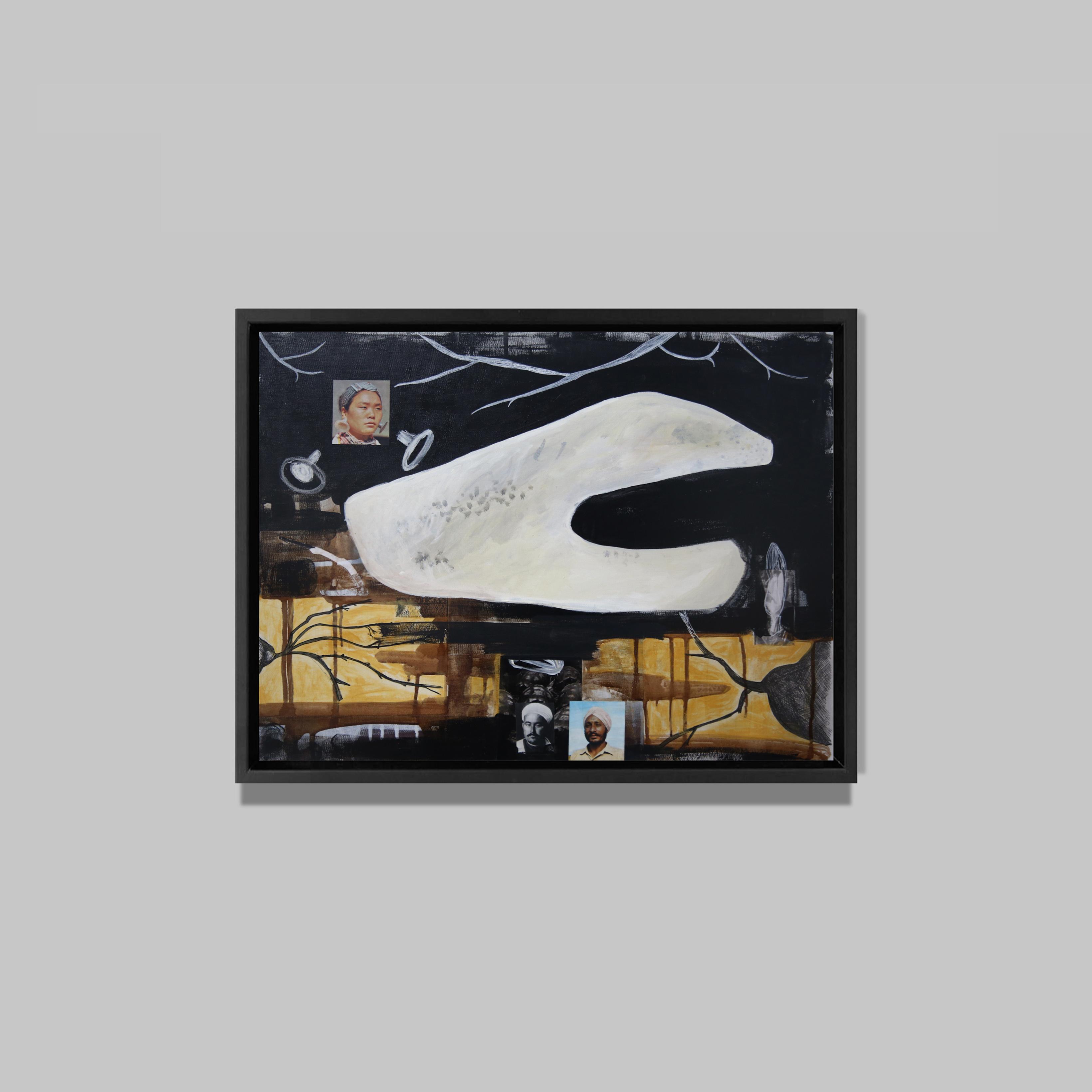 Le feu du dedans II, 2015
Acrylique et collages sur toile
50 x 60 cm