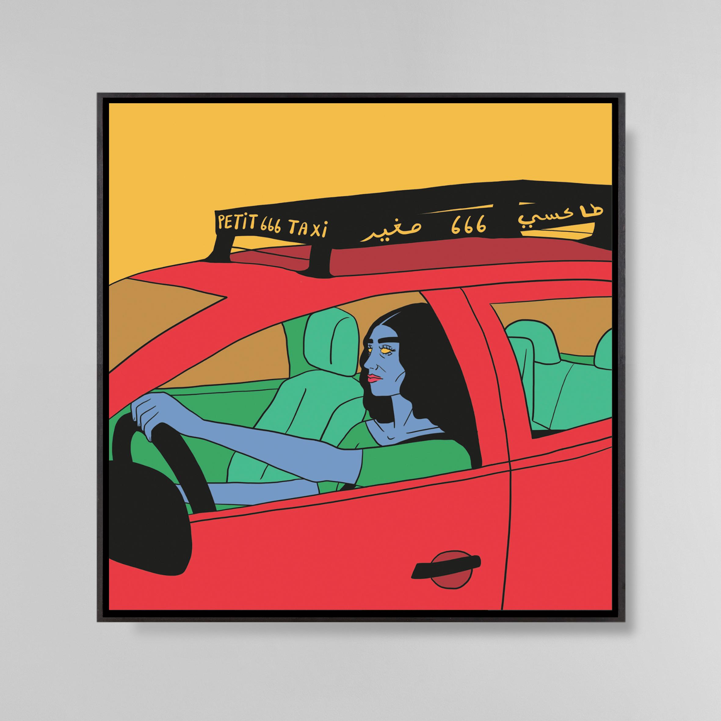Femme et son taxi
Dessin digital sur toile
100 x 100 cm