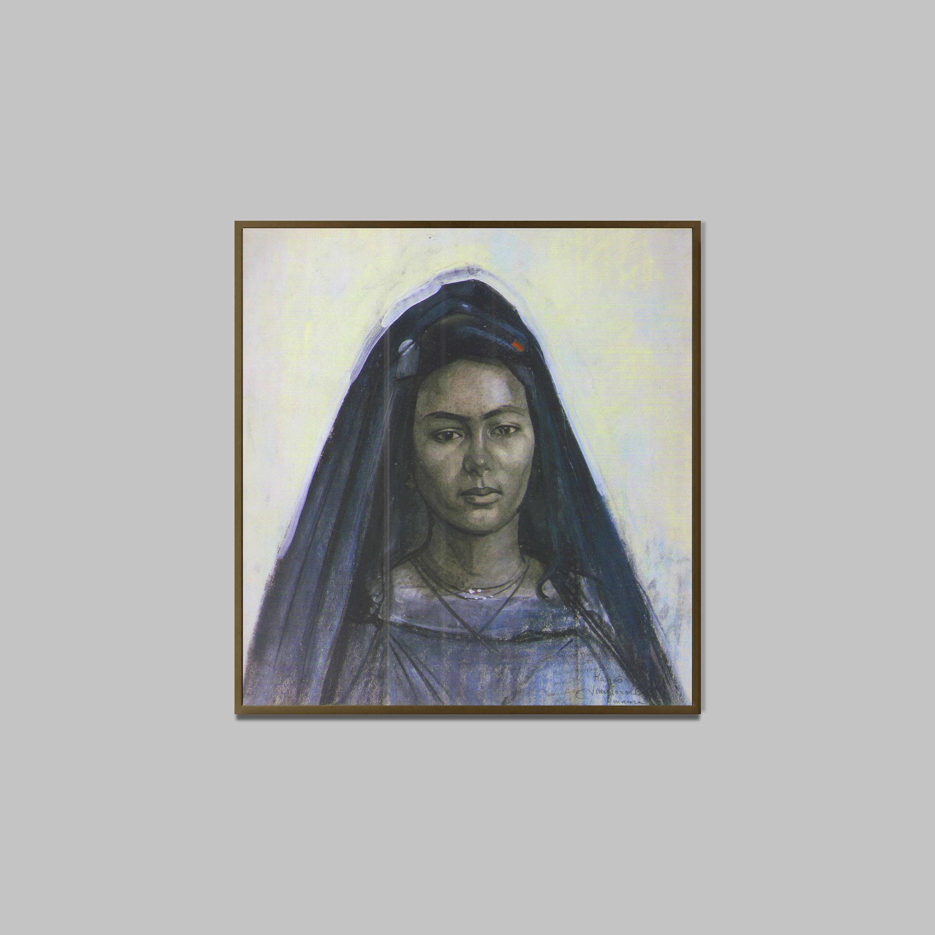 Portrait de la Maure Kayes
Technique mixte sur papier 
46 x 44 cm