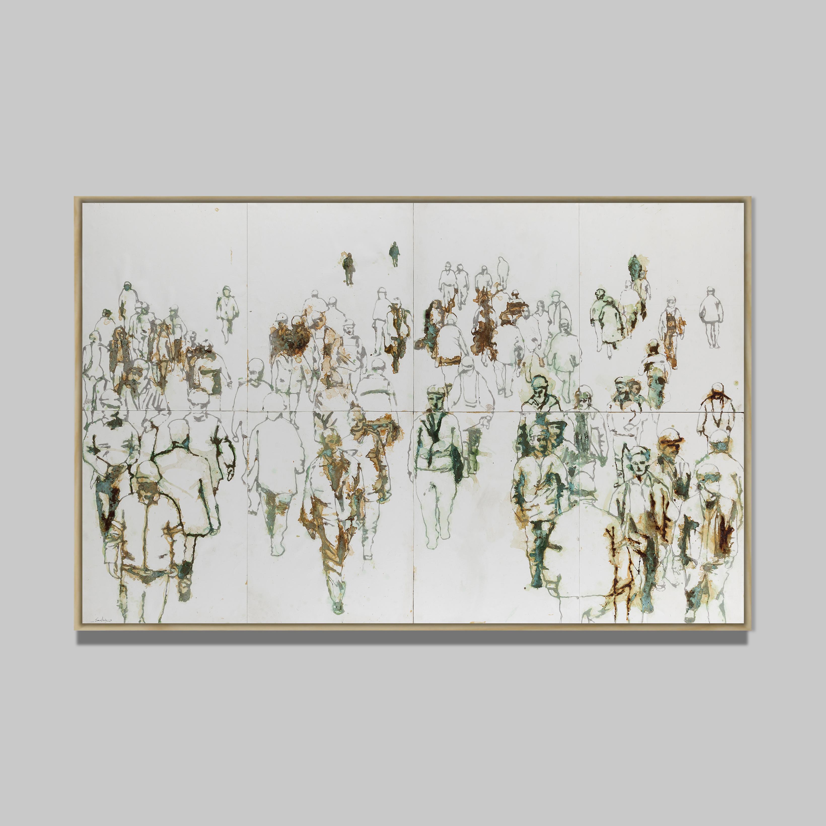 Kamal Saki
Société rouillée, 2019
Technique mixte sur toile
130 x 200 cm